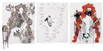 Anju Dodiya, The Seasons Triptych, (Left to right – ‘Waterfall’, ‘White Sheets, Minus’, ‘Heat Wave’), 2007
Photo: Cher Him, Collection: Bodhi Art, Mumbai