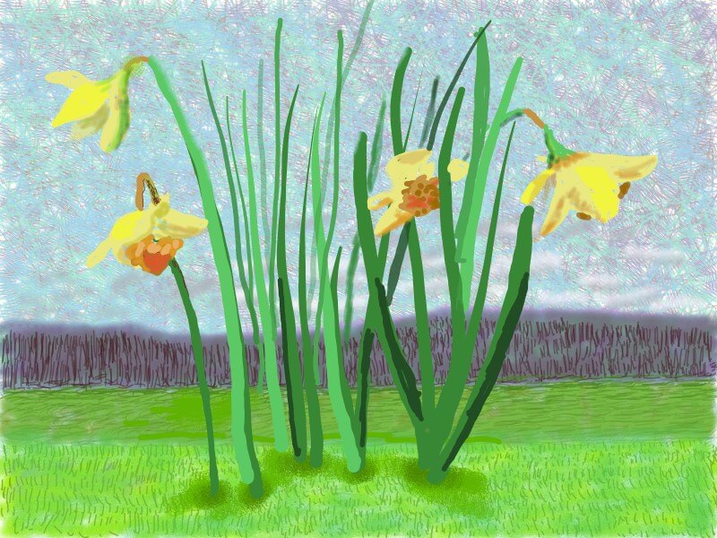 David Hockney, No. 118, 16th March 2020, iPad painting. ï¿½ David Hockney